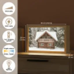 Huis - Bos - Winter - Natuur - Sneeuw Light Box met kabel (Tafellamp) klein -USP_EN