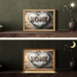 Home - Hart - Houtlook - Liefde Light Box met kabel (Tafellamp) klein -sfeer3
