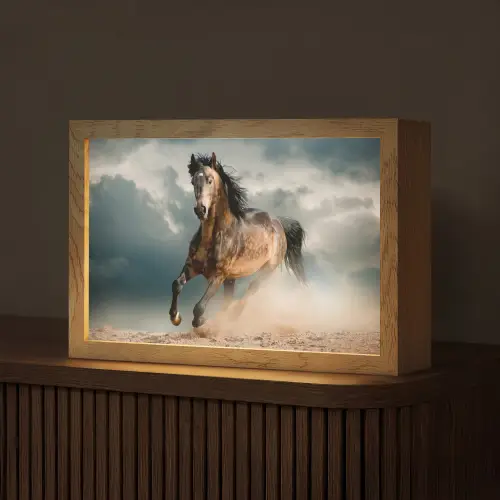 Paard - Dieren - Bruin - Natuur Light Box met kabel (Tafellamp) klein -z3d_website
