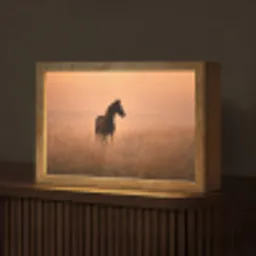 Paard - Grasveld - Zonsondergang Light Box met kabel (Tafellamp) klein -z3d_website