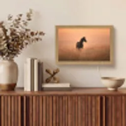 Paard - Grasveld - Zonsondergang Light Box met kabel (Tafellamp) klein -sfeer2