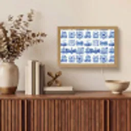 Huizen - Schepen - Blauw Light Box met kabel (Tafellamp) klein 924 -sfeer2