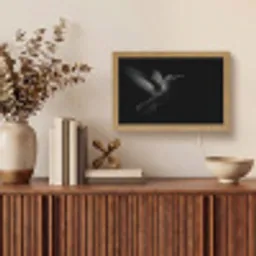 Kolibrie - Zwart - Dieren Light Box met kabel (Tafellamp) klein -sfeer2