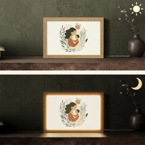Illustratie - Quote - Moeder Light Box met kabel (Tafellamp) klein -sfeer3