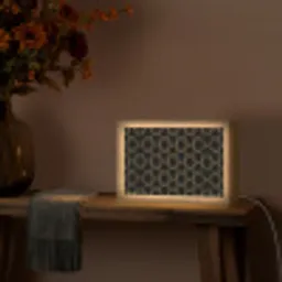 Verweven - Zeshoeken - Zwart - Goud Light Box met kabel (Tafellamp) klein 924 -sfeer4