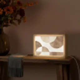 Snijdende cirkels - Overlappende vlakken Light Box met kabel (Tafellamp) klein -sfeer4