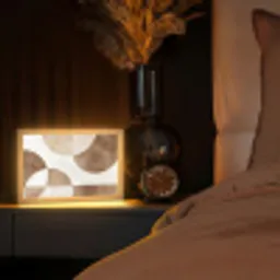 Snijdende cirkels - Overlappende vlakken Light Box met kabel (Tafellamp) klein -sfeer1