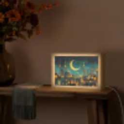 Islamitisch - Moskee - Ramadan - Islam Light Box met kabel (Tafellamp) klein -sfeer4