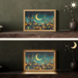 Islamitisch - Moskee - Ramadan - Islam Light Box met kabel (Tafellamp) klein -sfeer3
