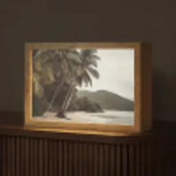 Eiland - Palmboom - Zee Light Box met kabel (Tafellamp) klein -z3d_website