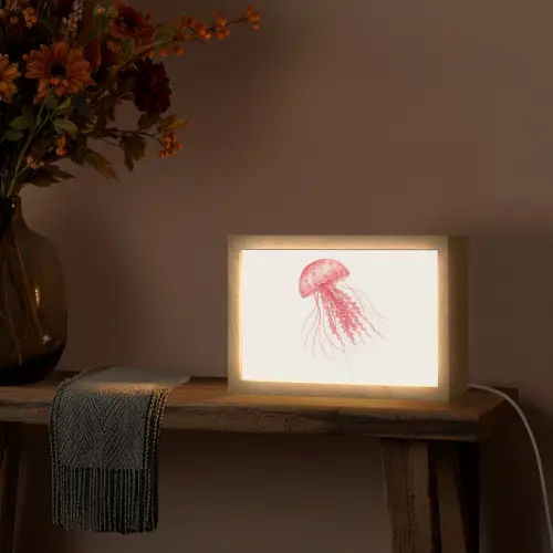 Kwal - Tentakels - Roze Light Box met kabel (Tafellamp) klein -sfeer4
