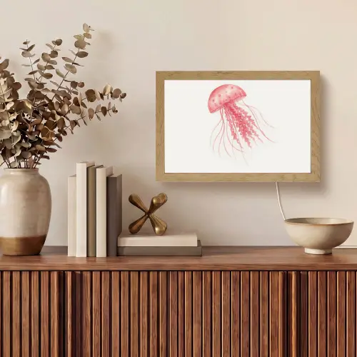 Kwal - Tentakels - Roze Light Box met kabel (Tafellamp) klein -sfeer2