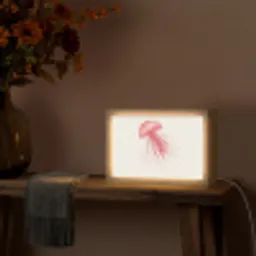 Kwal - Tentakels - Roze Light Box met kabel (Tafellamp) klein -sfeer4