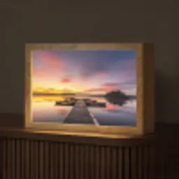 Steiger - Zonsondergang - Water - Zee - Reflectie Light Box met kabel (Tafellamp) klein -z3d_website