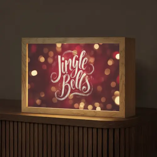 Jingle - Bells - Kerst - Rood Light Box met kabel (Tafellamp) klein -z3d_website