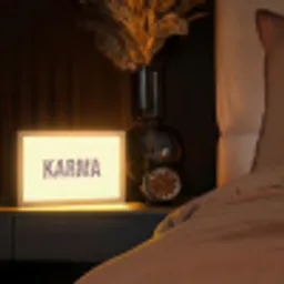 Karma - Luipaardprint - Geel Light Box met kabel (Tafellamp) klein -sfeer1