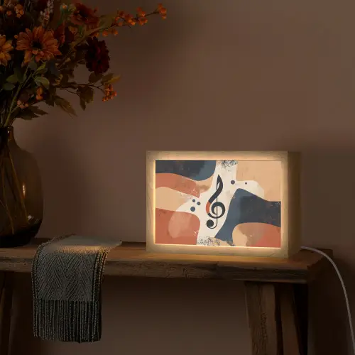 Sleutel - G - Abstract - Beige Light Box met kabel (Tafellamp) klein -sfeer4