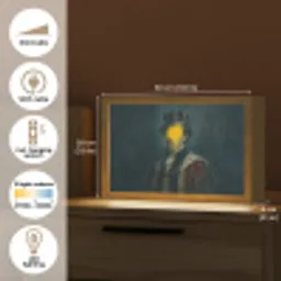 Koning - Portret - Druipende gele verf Light Box met kabel (Tafellamp) klein -USP_EN