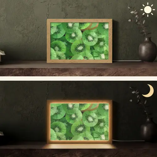 Kiwi - Groen - Pitten Light Box met kabel (Tafellamp) klein -sfeer3