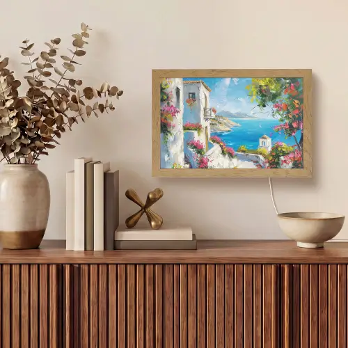 Landschap - Bloemen - Natuur - Zomer Light Box met kabel (Tafellamp) klein -sfeer2