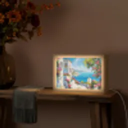 Landschap - Bloemen - Natuur - Zomer Light Box met kabel (Tafellamp) klein -sfeer4