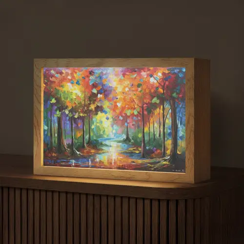 Landschap - Bos - Kleuren - Natuur Light Box met kabel (Tafellamp) klein -z3d_website