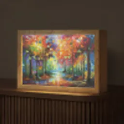 Landschap - Bos - Kleuren - Natuur Light Box met kabel (Tafellamp) klein -z3d_website