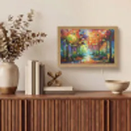 Landschap - Bos - Kleuren - Natuur Light Box met kabel (Tafellamp) klein -sfeer2