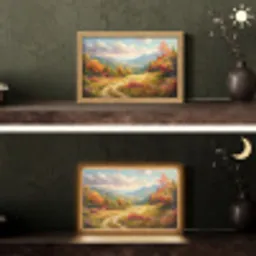 Landschap - Illustratie - Natuur Light Box met kabel (Tafellamp) klein -sfeer3