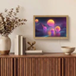 Landschap - Bergen - Bollen - Licht Light Box met kabel (Tafellamp) klein -sfeer2