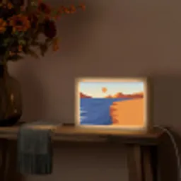 Landschap - Bergen - Zon - Zee Light Box met kabel (Tafellamp) klein -sfeer4
