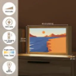 Landschap - Bergen - Zon - Zee Light Box met kabel (Tafellamp) klein -USP_EN