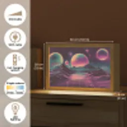 Landschap - Planeten - Horizon - Paars Light Box met kabel (Tafellamp) klein -USP_EN