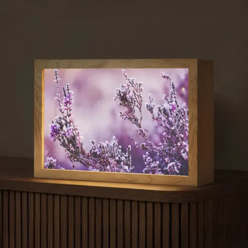 Lavendel - Winter - Bloemen - Paars Light Box met kabel (Tafellamp) klein -z3d_website