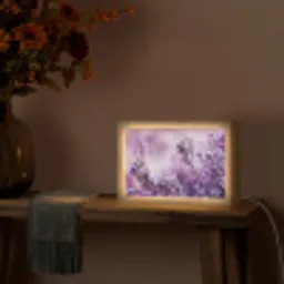 Lavendel - Winter - Bloemen - Paars Light Box met kabel (Tafellamp) klein -sfeer4