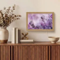 Lavendel - Winter - Bloemen - Paars Light Box met kabel (Tafellamp) klein -sfeer2
