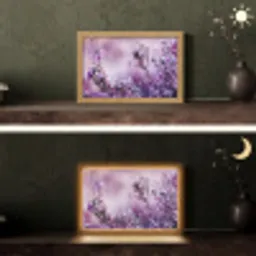 Lavendel - Winter - Bloemen - Paars Light Box met kabel (Tafellamp) klein -sfeer3