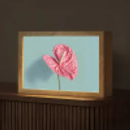 Blad - Anthurium - Stippen - Roze Light Box met kabel (Tafellamp) klein -z3d_website