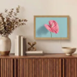Blad - Anthurium - Stippen - Roze Light Box met kabel (Tafellamp) klein -sfeer2