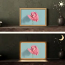 Blad - Anthurium - Stippen - Roze Light Box met kabel (Tafellamp) klein -sfeer3