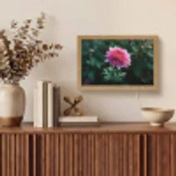 Blad - Chrysant - Roze - Schaduw Light Box met kabel (Tafellamp) klein -sfeer2