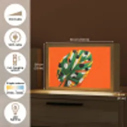 Blad - Oranje - Stippen - Kleurrijk Light Box met kabel (Tafellamp) klein -USP_EN