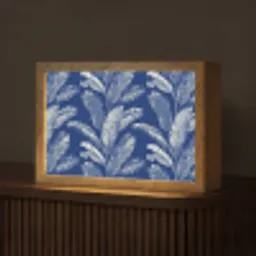Blad - Palm - Blauw Light Box met kabel (Tafellamp) klein 924 -z3d_website