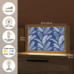 Blad - Palm - Blauw Light Box met kabel (Tafellamp) klein 924 -USP_EN