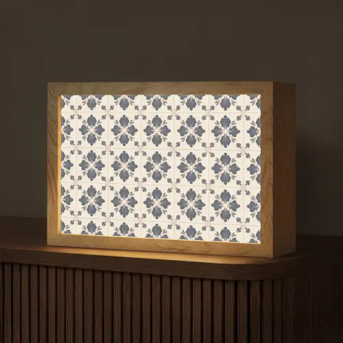 Bladvorm - Klassiek - Kleurrijk Light Box met kabel (Tafellamp) klein 924 -z3d_website