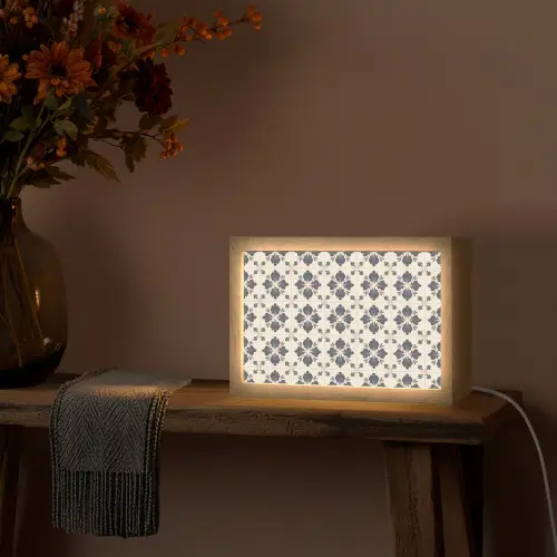 Bladvorm - Klassiek - Kleurrijk Light Box met kabel (Tafellamp) klein 924 -sfeer4