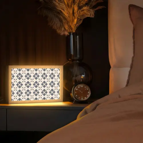Bladvorm - Klassiek - Kleurrijk Light Box met kabel (Tafellamp) klein 924 -sfeer1