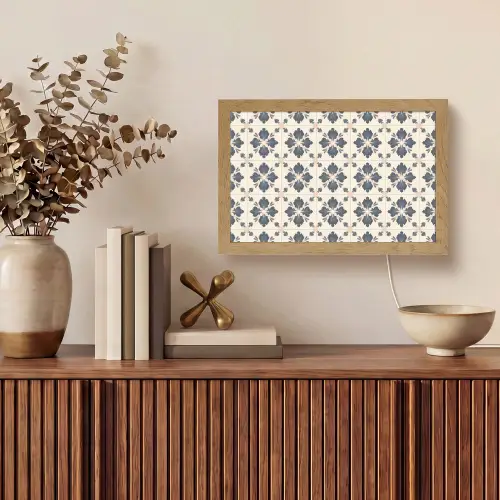 Bladvorm - Klassiek - Kleurrijk Light Box met kabel (Tafellamp) klein 924 -sfeer2
