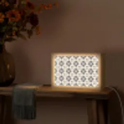Bladvorm - Klassiek - Kleurrijk Light Box met kabel (Tafellamp) klein 924 -sfeer4