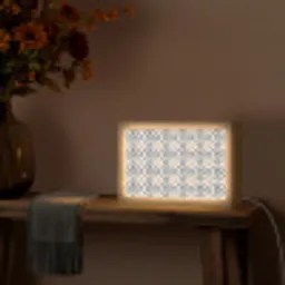Bladvorm - Patroon - Kleurrijk Light Box met kabel (Tafellamp) klein 924 -sfeer4